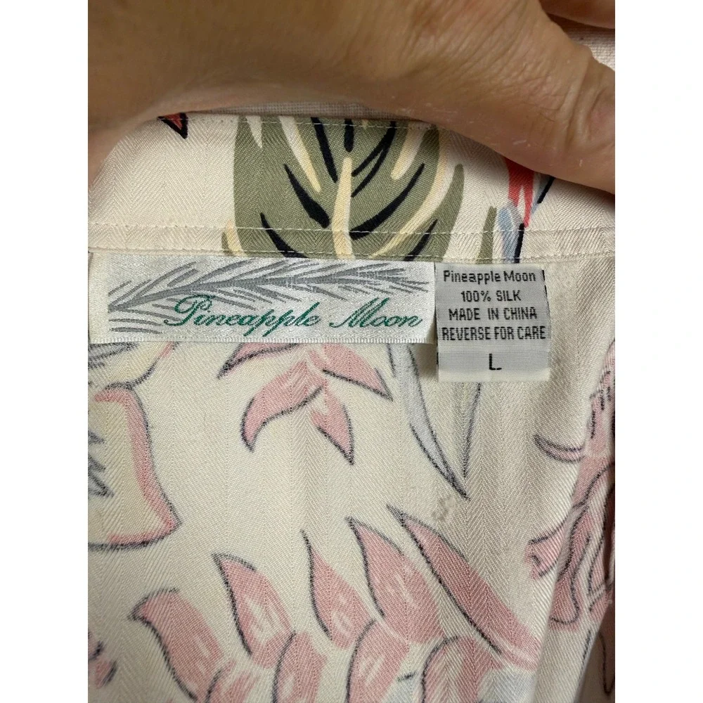 100% Silk Wrap Skirt Large Tropical Ivory Floral Summer Vacation Chic Resort